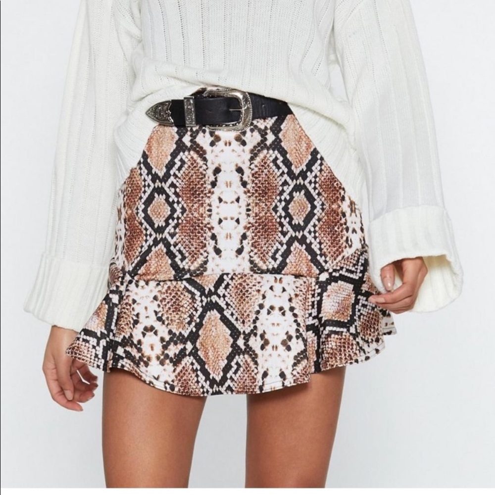 Nasty Gal Snake Print Micro Skirt